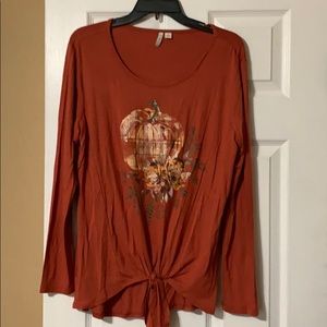 Pumpkin long sleeve tee